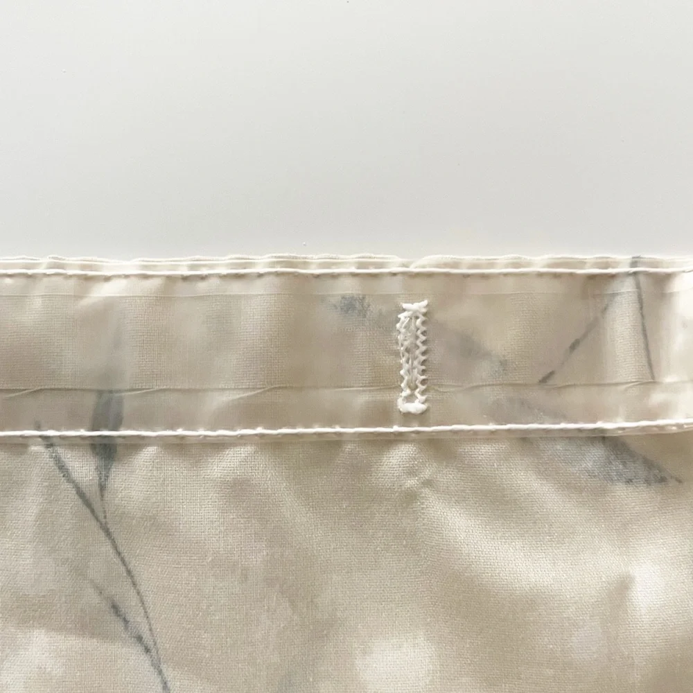 Springs Shower Curtain - Beige - Blue/Gray & White Leaves - 70” Long by 69” Wide